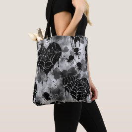 ゴシック不気味ラブスパイダーウェブとハート トートバッグ