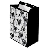 ゴシック不気味ラブスパイダーウェブとハート ミディアムペーパーバッグ (裏面アングル)