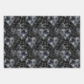 ゴシック不気味ラブスパイダーウェブとハート ラッピングペーパーシート (正面2)