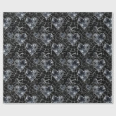 ゴシック不気味ラブスパイダーウェブとハート ラッピングペーパー (フラット)