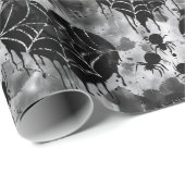 ゴシック不気味ラブスパイダーウェブとハート ラッピングペーパー (ロールコーナー)