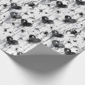 ゴシック不気味ラブスパイダーウェブとハート ラッピングペーパー (角)