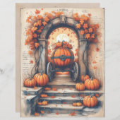 ゴシック不気味ヴィンテージハロウィーンスクラップブック紙 (正面/裏面)