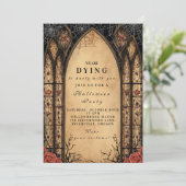 ゴシック不気味様式のアーチ型ハロウィーン 招待状 (スタンド正面)