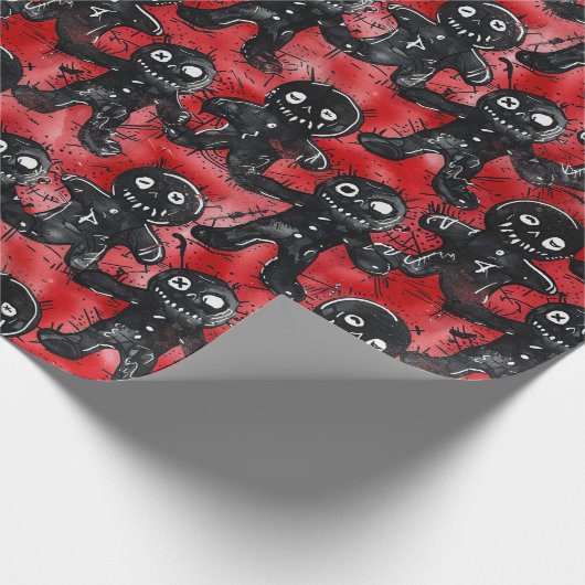 ゴシック不気味様式のクリスマス ラッピングペーパー (角)