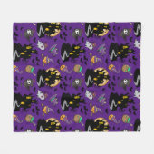 ゴシック不気味紫の魔女漫画 フリースブランケット (正面(横))