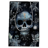 ゴシック不気味聖降誕祭スカル ミディアムペーパーバッグ (裏面)