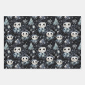 ゴシック不気味聖降誕祭雪だるま ラッピングペーパーシート (正面2)