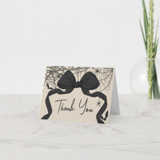 ゴシック不気味Little Boo Baby Shower サンキューカード (正面)