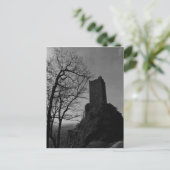 ゴシック中世の城シルエット写真 ポストカード (スタンド正面)