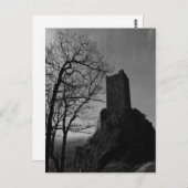 ゴシック中世の城シルエット写真 ポストカード (正面/裏面)