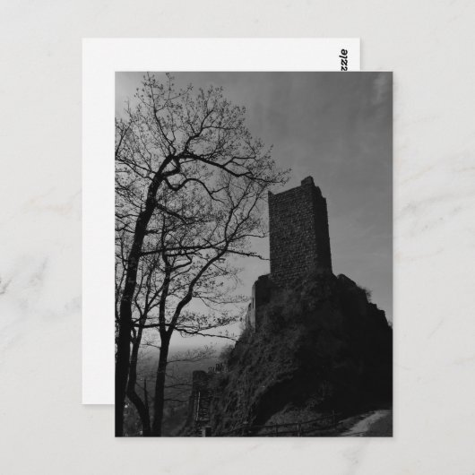 ゴシック中世の城シルエット写真 ポストカード (正面/裏面)