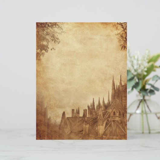 ゴシック中世の大聖堂ヴィンテージセピア (スタンド正面)