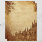 ゴシック中世の大聖堂ヴィンテージセピア (正面/裏面)