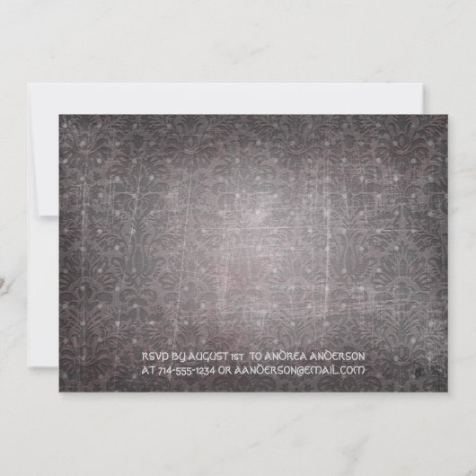 ゴシック中世の甘い16誕生日パーティーへの招待 招待状 (裏面)