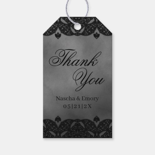 ゴシック中世の華美ダーク結婚レース ギフトタグ (正面)