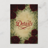 ゴシック中世アンティークヴィンテージ結婚バラ エンクロージャーカード (正面)