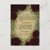 ゴシック中世アンティークヴィンテージ結婚バラ エンクロージャーカード (裏面)