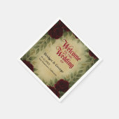 ゴシック中世アンティークヴィンテージ結婚バラ スタンダードカクテルナプキン (角)