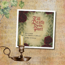 ゴシック中世アンティークヴィンテージ結婚バラ スタンダードカクテルナプキン