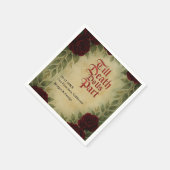 ゴシック中世アンティークヴィンテージ結婚バラ スタンダードカクテルナプキン (角)