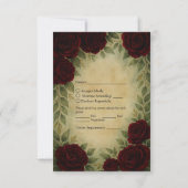 ゴシック中世アンティークヴィンテージ結婚バラ 出欠カード (裏面)