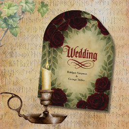 ゴシック中世アンティークヴィンテージ結婚バラ 招待状