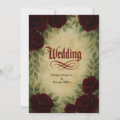 ゴシック中世アンティークヴィンテージ結婚バラ 招待状 (正面)