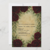 ゴシック中世アンティークヴィンテージ結婚バラ 招待状 (裏面)