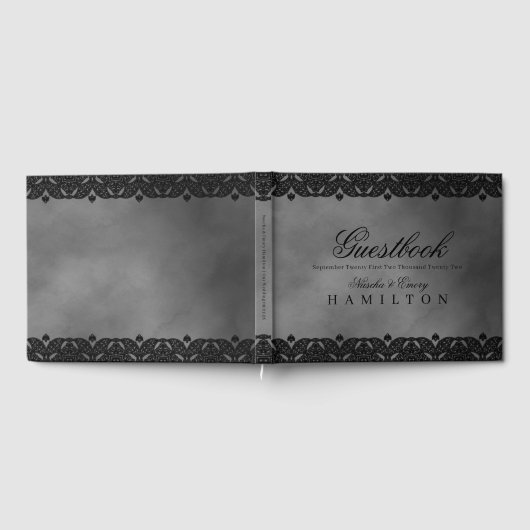 ゴシック中世エレガントグ華美レ結婚ース ゲストブック (全面)