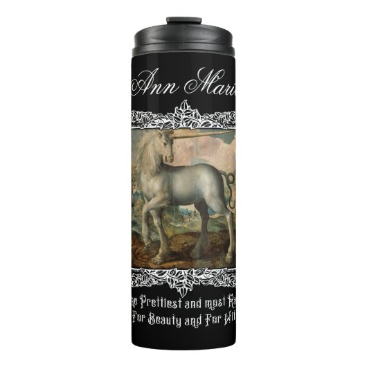 ゴシック中世ユニコーンパーソナライズされたクラシック美術 タンブラー (正面)