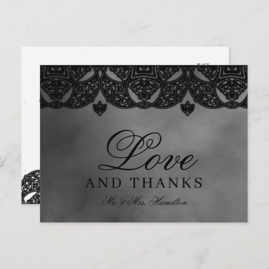 ゴシック中世華美レース結婚サンキュー ポストカード (正面/裏面)