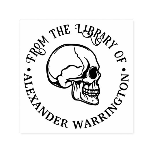 ゴシック人スカルサイドビューランド図書名 セルフインキングスタンプ (デザイン)