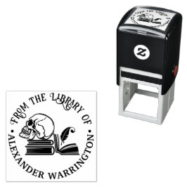 ゴシック人スカル書quill書庫名 セルフインキングスタンプ