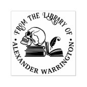ゴシック人スカル書quill書庫名 セルフインキングスタンプ (デザイン)