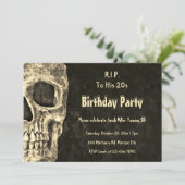 ゴシック人スカル誕生日パーティーRIP To His 20 招待状 (スタンド正面)