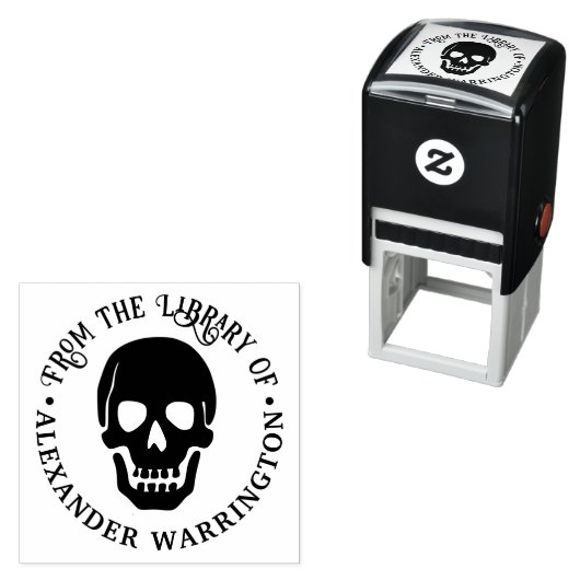 ゴシック人スカル「from the library of」図書名 セルフインキングスタンプ (インサイチュ)