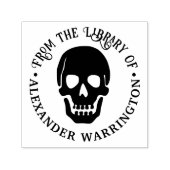 ゴシック人スカル「from the library of」図書名 セルフインキングスタンプ (デザイン)