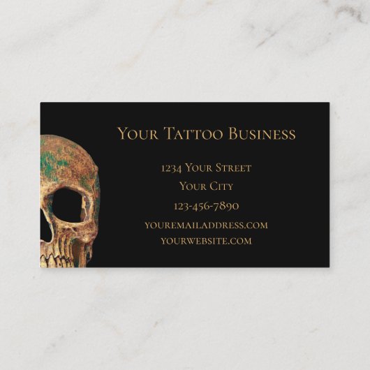 ゴシック人間ハーフスカル茶緑の入れ墨店 名刺 (裏面)