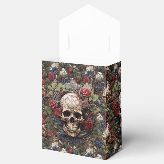 ゴシック体のケルトスカルとバラバイクもしくは自転車に乗る人結婚ズ フェイバーボックス (オープン)