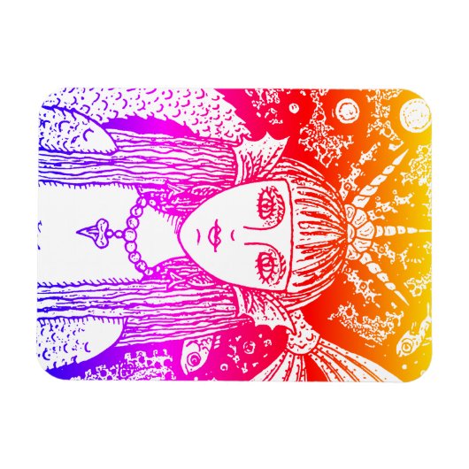 ゴシック体の人魚、黒海サイレンファンタジーWHIMSY MAG マグネット (横)