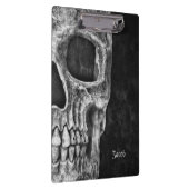 ゴシック体の半スカルカッコいい頭白黒グランジ クリップボード (右)