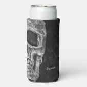 ゴシック体の半スカルカッコいい頭白黒グランジ スリム缶クーラー (Seltzer裏面)