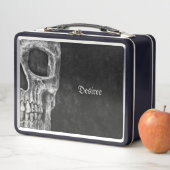 ゴシック体の半スカルカッコいい頭白黒グランジ メタルランチボックス (インサイチュ)