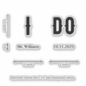 ゴシック体の靴を新郎結婚にするカスタム シール (正面)