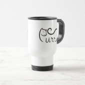 ゴシック体の「Purr」 トラベルマグ (正面右)