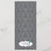 ゴシック体スケルトンの手とバラ結婚のメニュー メニュー (裏面)