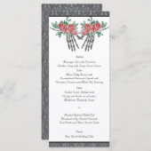 ゴシック体スケルトンの手とバラ結婚のメニュー メニュー (正面/裏面)
