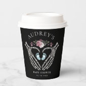 ゴシック体スケルトンハンドハート男の赤ちゃんシャワー 紙コップ (正面)