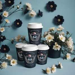 ゴシック体スケルトンハンドハート男の赤ちゃんシャワー 紙コップ